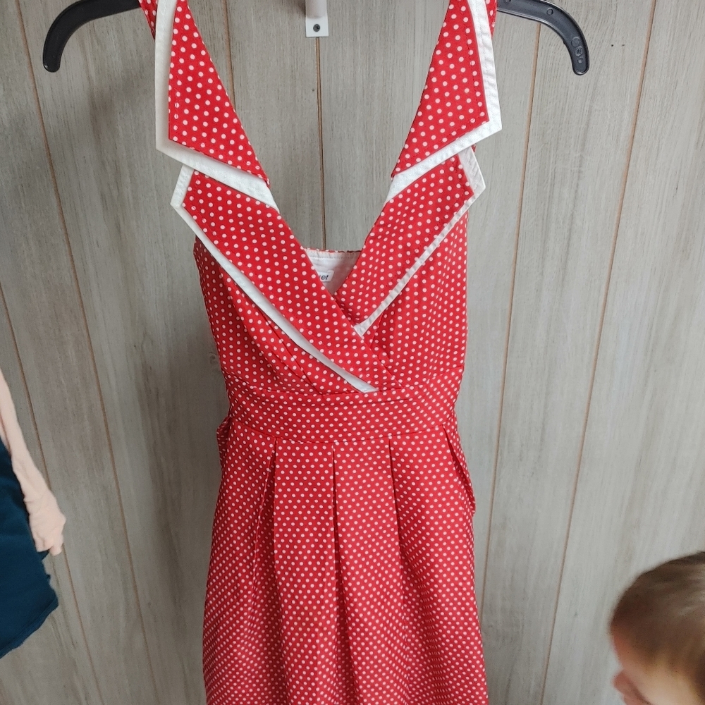 Pinup girl polka dots dress small